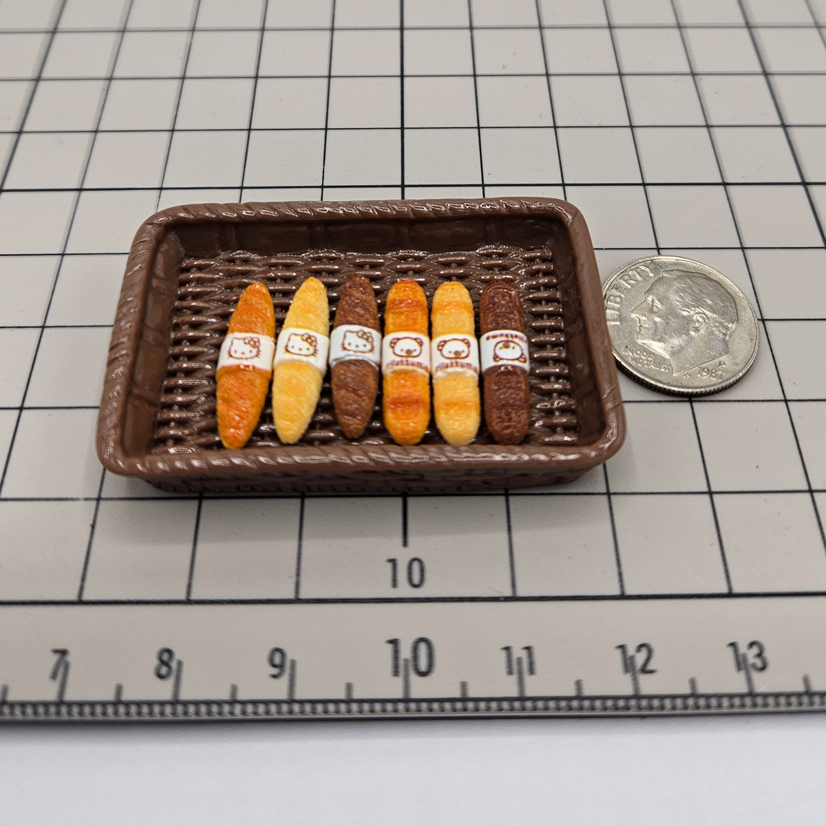 Miniature Bakery Bread Set | 6 Tiny Bread Rolls with Display Tray