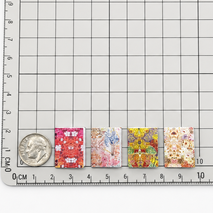 Vintage Patterned Miniature Book Set (4-Piece)