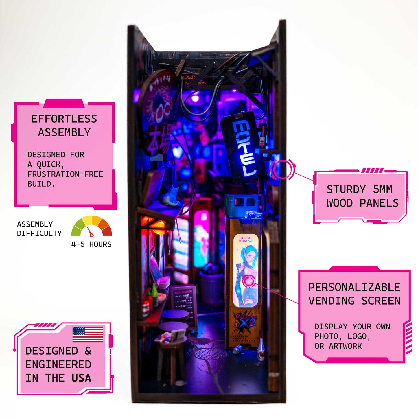 Neo Ramen MiniAlley – A Cyberpunk DIY Diorama Booknook-PreOrder