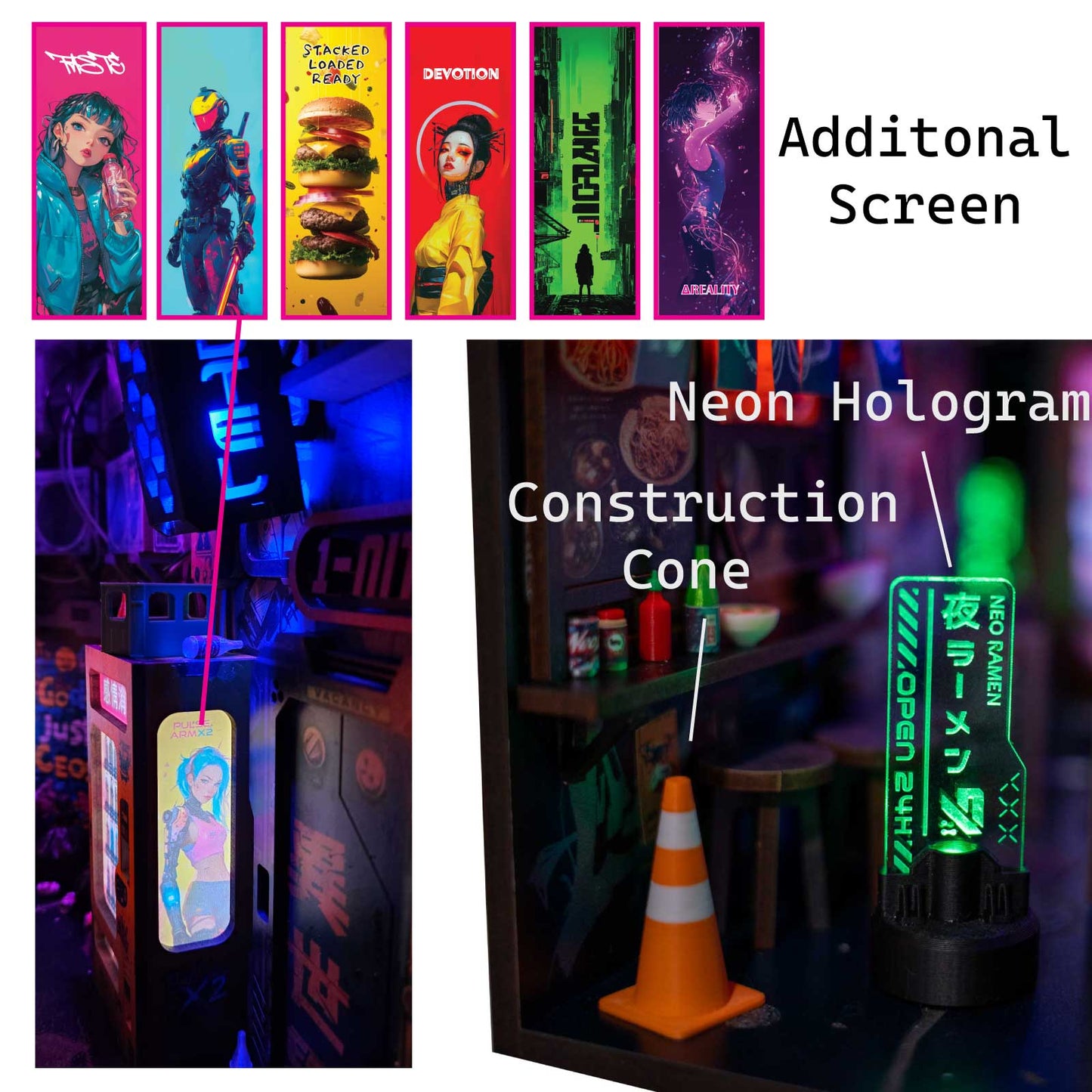 Neo Ramen MiniAlley – A Cyberpunk DIY Diorama Booknook