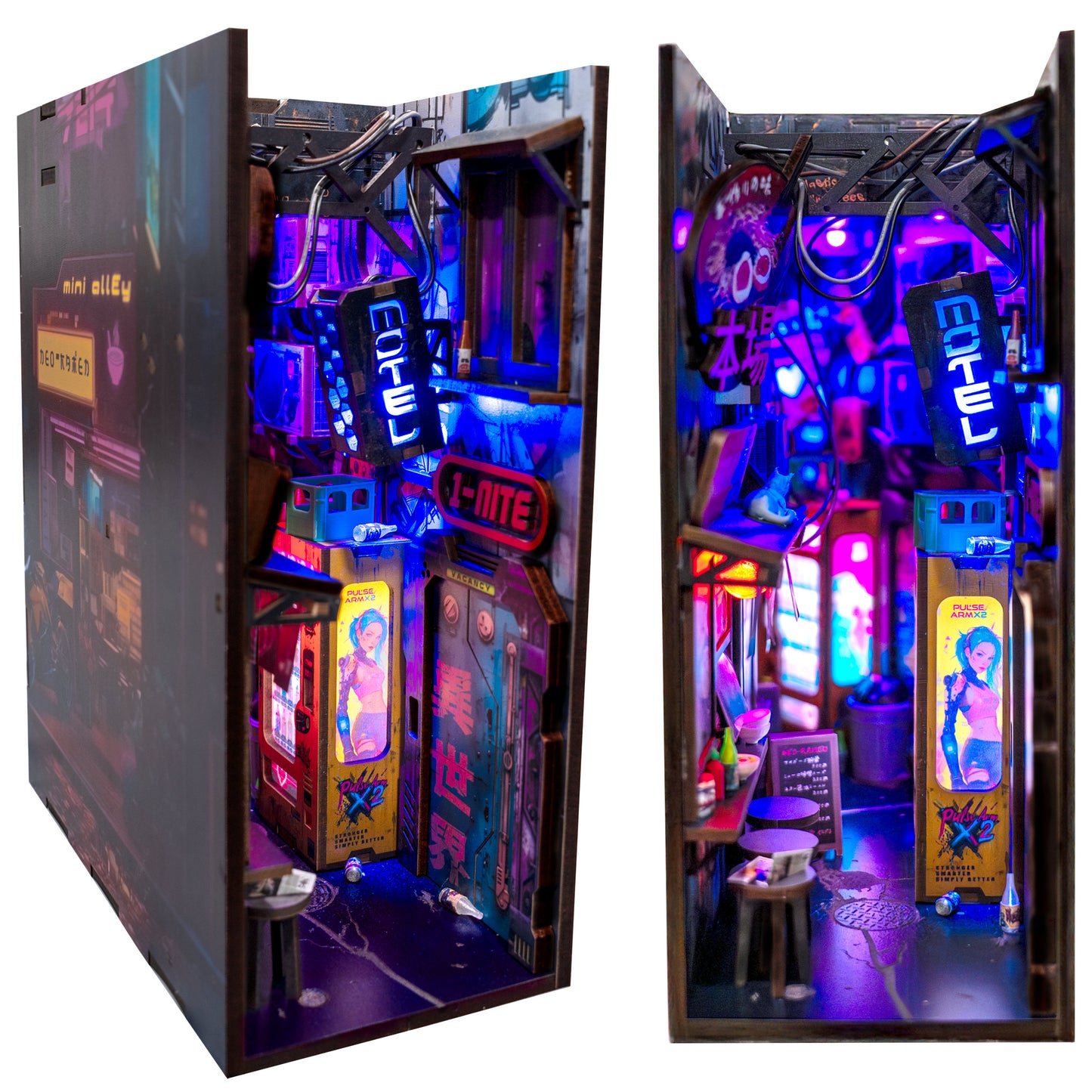 Neo Ramen MiniAlley – A Cyberpunk DIY Diorama Booknook