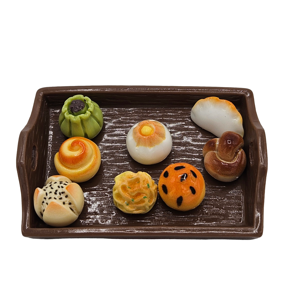 Miniature Dim Sum & Chinese Bakery Food Set | 8 Mini Buns with Serving Tray