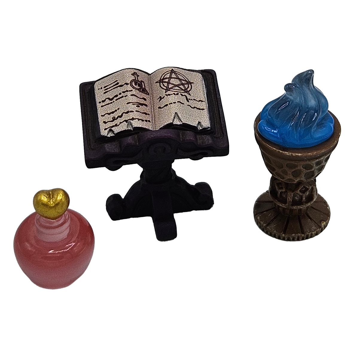 Miniature Magic Spellbook & Potion Set | Fantasy Dollhouse Accessories