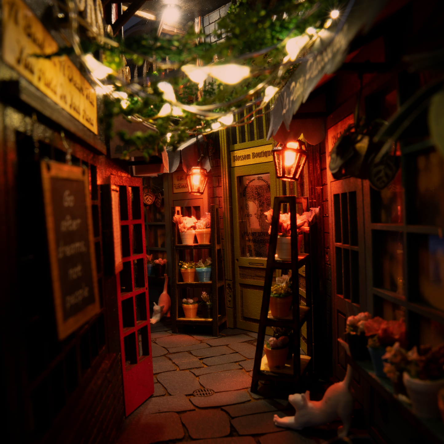 Dreamy MiniAlley DIY Book Nook Kit, Scale Model, Magical Miniature Alley Bookshelf Insert