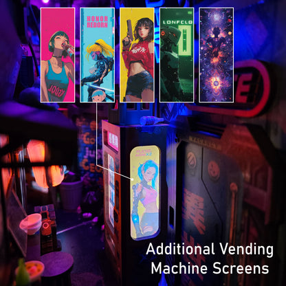 Neon Ramen MiniAlley Cyberpunk DIY Book Nook Kit, Scale Model Kit,  Japanese Ramen Shop Miniature Scene