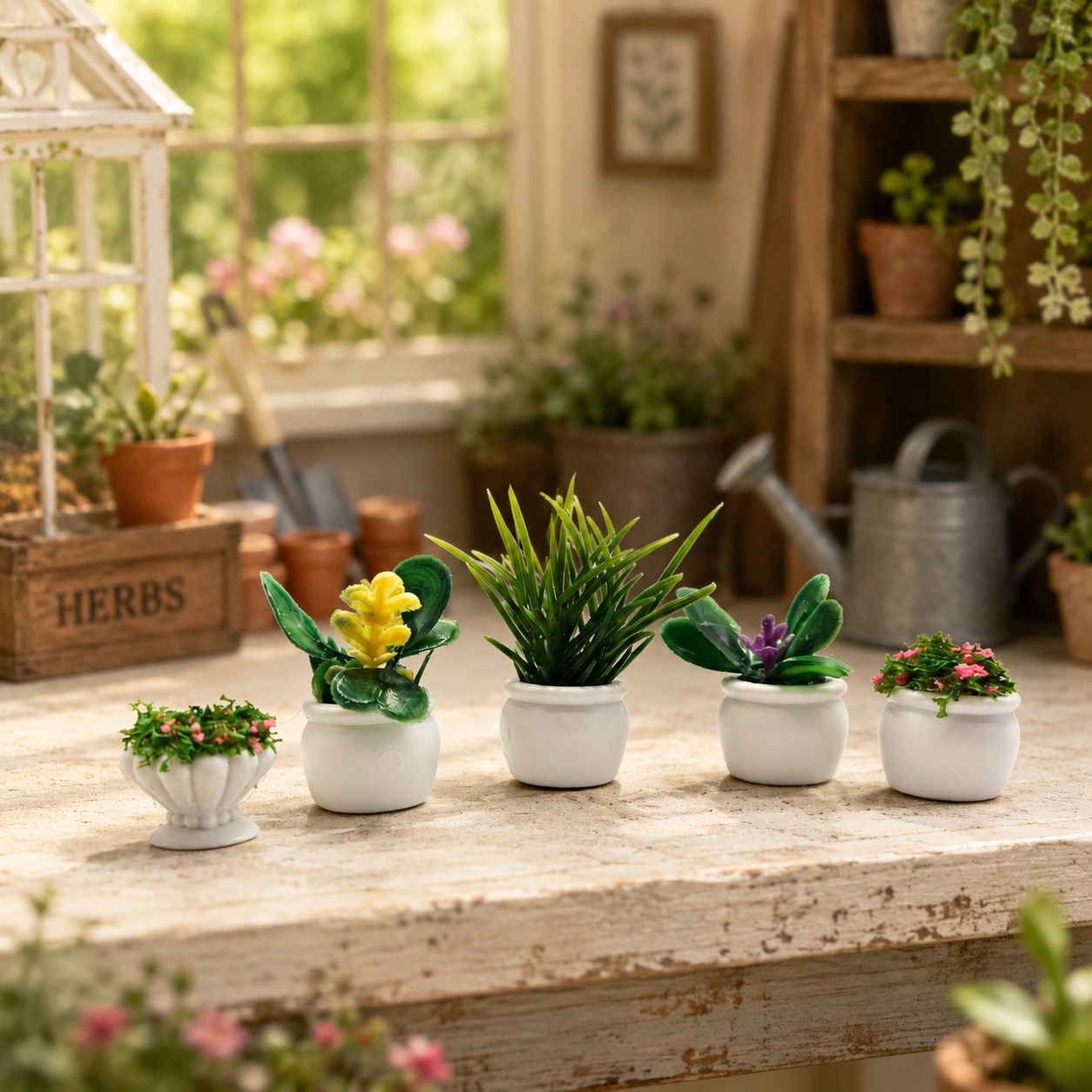 English Cottage Miniature Flowering Plant Set (5-Piece)