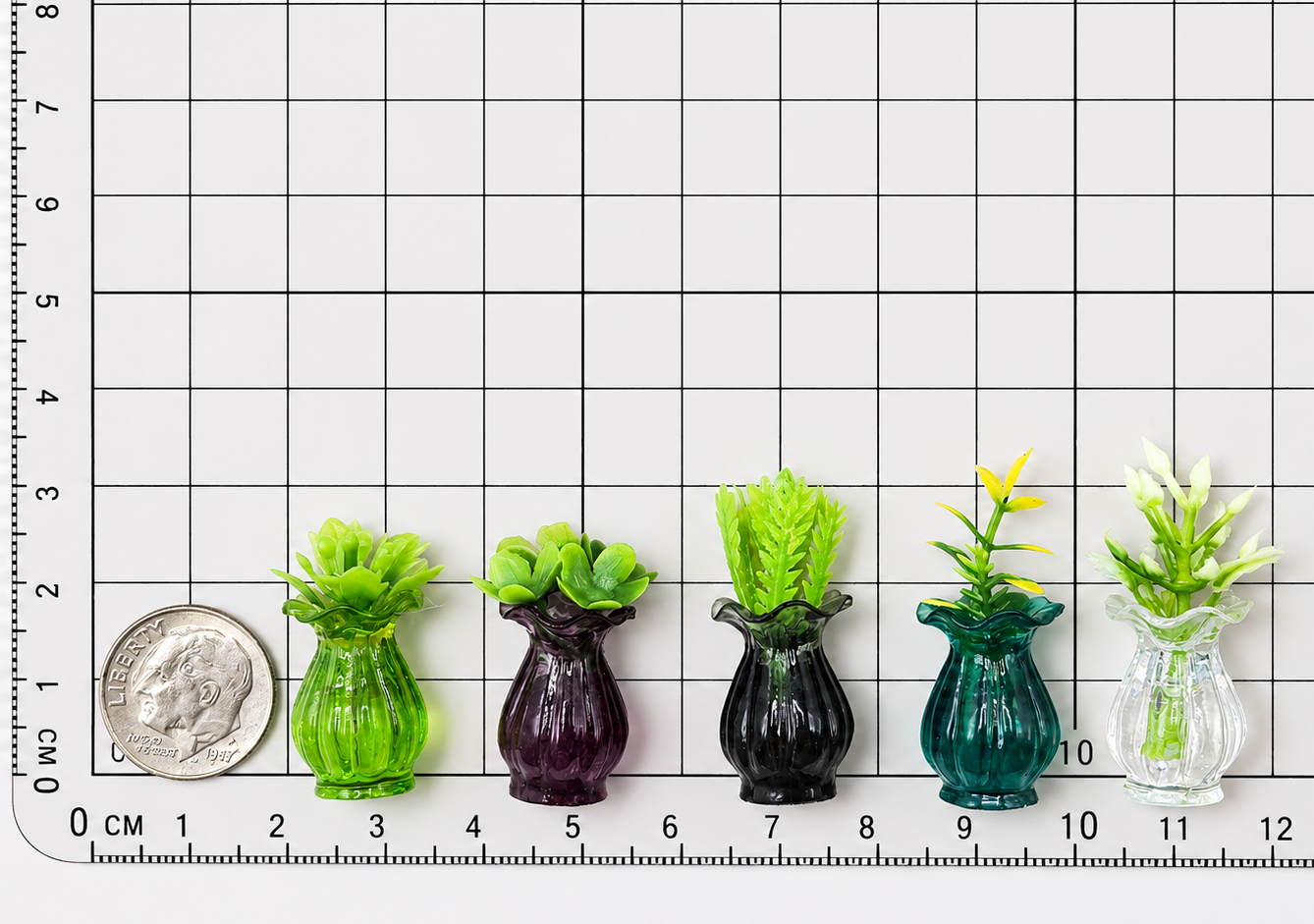 Elegant Glass-Style Floral Vase Set (5-Piece)