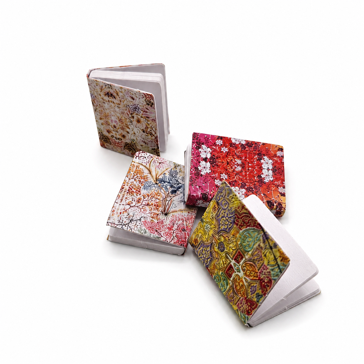 Vintage Patterned Miniature Book Set (4-Piece)