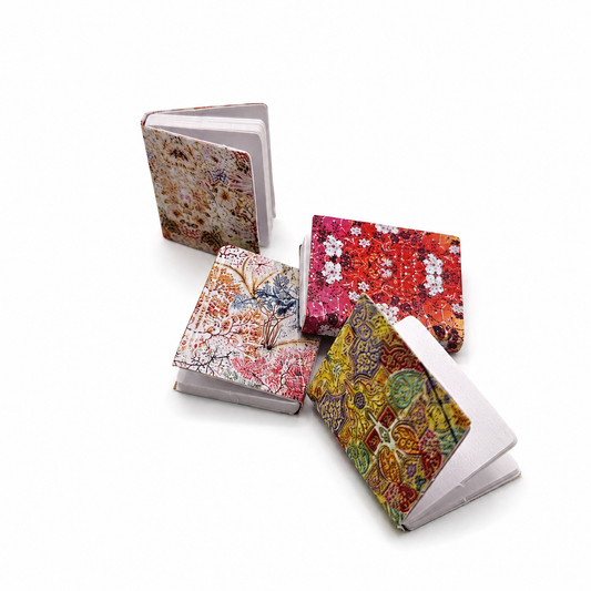 Vintage Patterned Miniature Book Set (4-Piece)