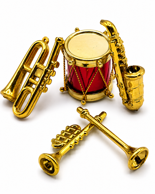 A Golden Jazz & Brass Band Miniature Instrument Set