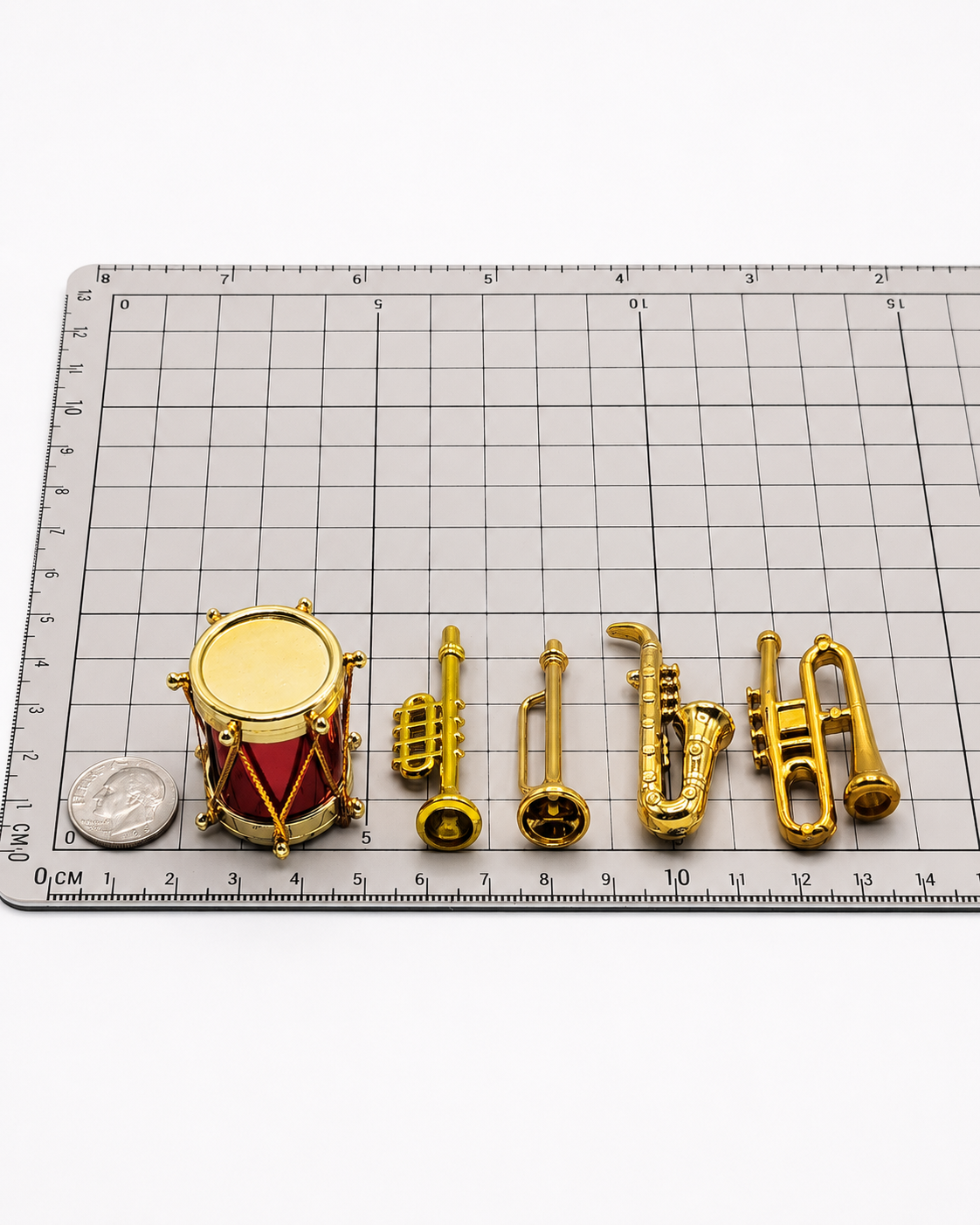 A Golden Jazz & Brass Band Miniature Instrument Set