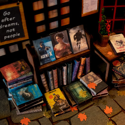 Dreamy MiniAlley DIY Book Nook Kit, Scale Model, Magical Miniature Alley Bookshelf Insert