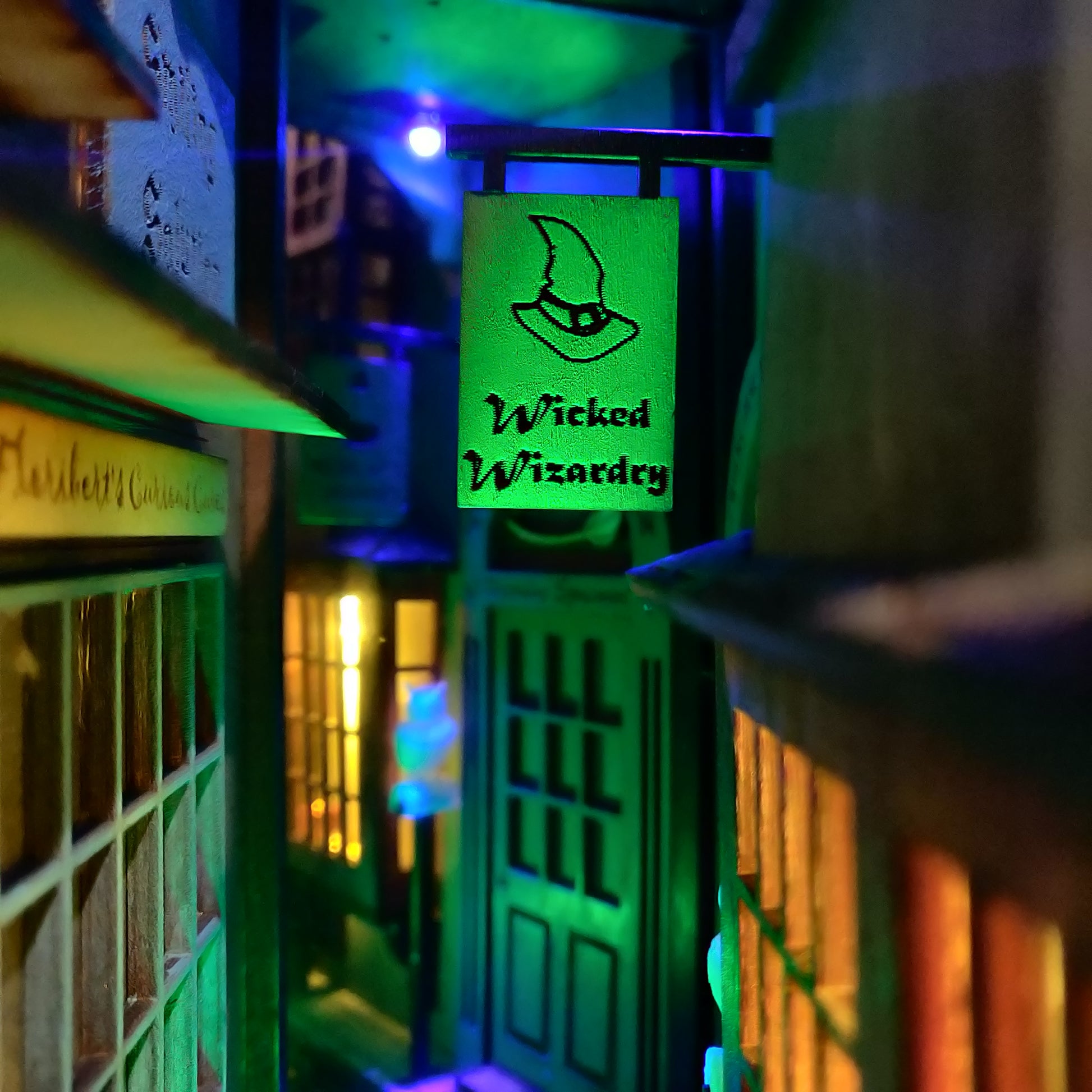 MINI ALLEY Wizard Book Nook Assembled Prebuilt Bookshelf Insert Bookshelf  Alley Booknook 